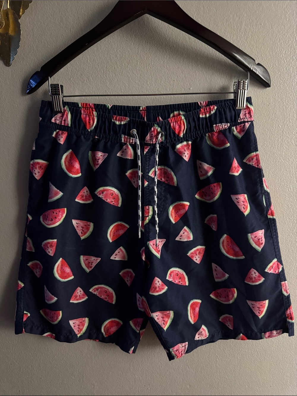 Snapper Rock Navy Swim Trunks with Watermelon Print
